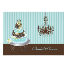 PixDezines Monogrammkuchen/aquamarines Blau, Braut Ankündigungskarten