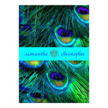 PixDezines Pfaufeder-/psychedelic-Farben Einladungskarte