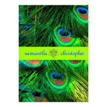 PixDezines Pfaufeder/psychedelische Farben Individuelle Einladungskarte