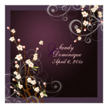 PixDezines Pfirsich Kirschblüte, wedding Einladung
