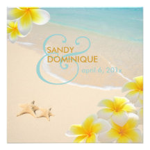 PixDezines Plumeria-Leu /beach/starfish tropisch Personalisierte Einladung