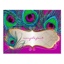 PixDezines psychedelischer Pfau+Goldordnungsaufkle Postkarte