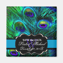 PixDezines psychedelischer Pfau, Save the Date Magnets