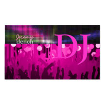 PixDezines Retro DJ+Tanzhalle/Pink Visitenkarten Vorlagen