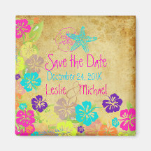 PixDezines Vintage Starfish, Save the Date Kühlschrankmagnet