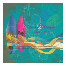 PixDezines Vintage Surfers, Bestimmungsort/diy Far Individuelle Einladungskarte