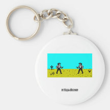 Pixel-Cowboy-Szene Schlüsselband
