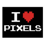Pixel der Liebe I pixelated Herz retro Gamer 8bit Postkarte