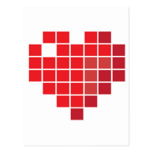 Pixel-Herz Postkarten