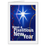 Pixelitious neues Jahr Grußkarte