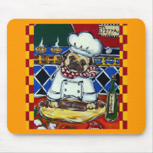 Pizza-Kochs-Mops Mousepad