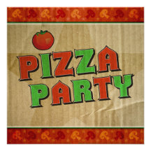 Pizza-Party-Takeout Kasten-Feier-Einladung