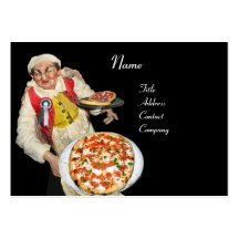 PIZZA-u. MANDOLINEN-ITALIENISCHE KÜCHE, schwarzes  Visitenkartenvorlagen