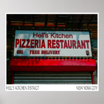 PIZZERIA-HÖLLEN-KÜCHE POSTERDRUCK