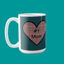 Plaid Heart #1 Mom tassen