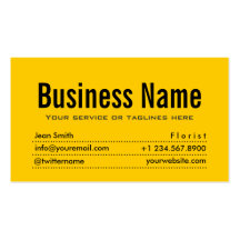 Plain Black & Yellow Florist Business Card
