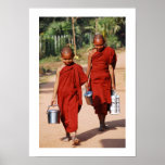 Plakat buddhistischer Mönche Thailands zwei von 14