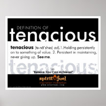 Plakat-Definition - hartnäckig