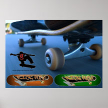 Plakat des Tritt-Stoß-(Skateboarding)