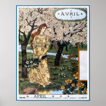 Plakat/Druck: Monat von April - Avril
