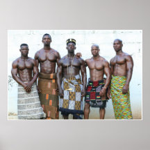Plakat, fünf Krieger, Elfenbeinküste, Westafrika
