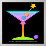 Plakat, Kunst - Regenbogen Martini