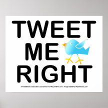 Plakat, Kunst - tweete ich nach rechts