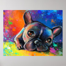 Plakat Malerei der französischen Bulldogge