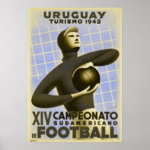 Plakat mit Vintagem Fußball-Druck Copa Des Amerika