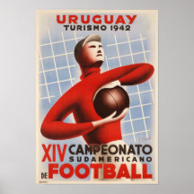 Plakat mit Vintagem Fußball-Druck Copa Des Amerika