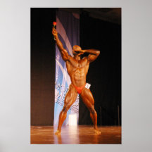 Plakat, Morris Mendez, Bodybuilder mit einer Rose
