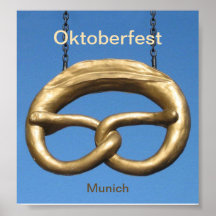 Plakat: Oktoberfest Brezel-Zeichen München