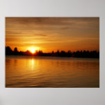 Plakat Sonnenuntergang des großen Sees, Alaska