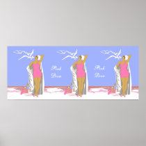 Plakat-Vintage Retro rosa Mädchen-Diva-Blau-Platte poster