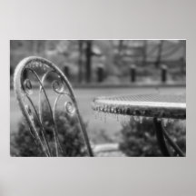 Plakat-Winter-Eis-Café-Stuhl und Tabelle