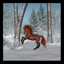 Plakat-Winter-Szenen-Pferd poster