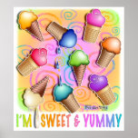 Plakate, Drucke - Pop-Kunst-Eiscreme-Kegel