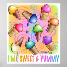Plakate, Drucke - Pop-Kunst-Eiscreme-Kegel