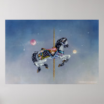 Plakate, schöne Kunst - graues Stuten-Karussell-Pf
