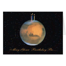Planeten-Mars-Geburtstags-Karte
