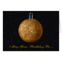 Planeten-Mercury-Geburtstags-Karte