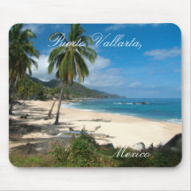 Playa Los Caballos Blau Mauspads