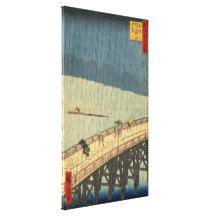 Plötzliche Dusche über Shin-Ōhashi Brücke, Hiroshi Galerie Faltleinwand