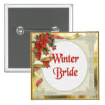 Poinsettia Wedding Bell Buttons