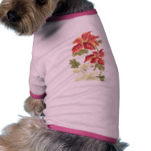 Poinsettias Hund T Shirt