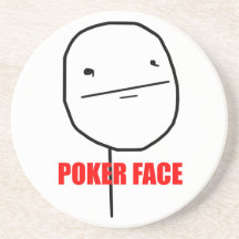Poker-Gesicht - Sandstein-Prämien-Untersetzer