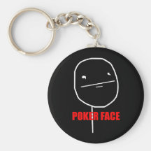 Poker-Gesicht - schwarzes Keychain Schlüsselanhänger