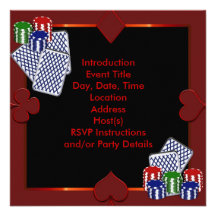 Poker-Party Einladungs-Schablone