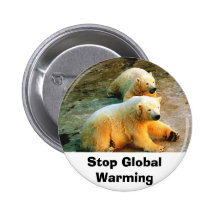 Polarer Bärn-Endglobaler Erwärmungs-KnopfPin Buttons