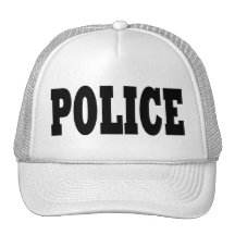 Polizei-Hut - schwarzer Text Retrokult Cap